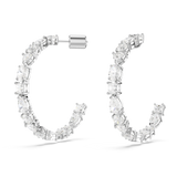 SWAROVSKI MESMERA HOOP EARRINGS, MIXED CUTS, WHITE, RHODIUM PLATED 5672834