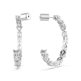 SWAROVSKI MESMERA HOOP EARRINGS, MIXED CUTS, WHITE, RHODIUM PLATED 5672834