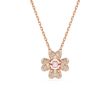 Swarovski Idyllia pendant, Clover, White, Rose gold-tone plated 5674211