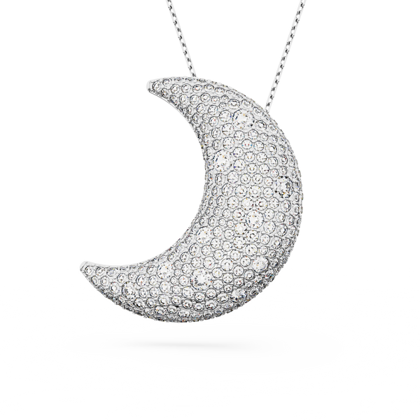 SWAROVSKI LUNA PENDANT, MOON, WHITE, RHODIUM PLATED 5674895