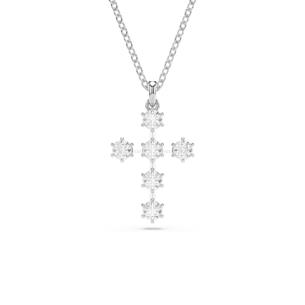 SWAROVSKI INSIGNE PENDANT, ROUND CUT, CROSS, WHITE, RHODIUM PLATED 5675576