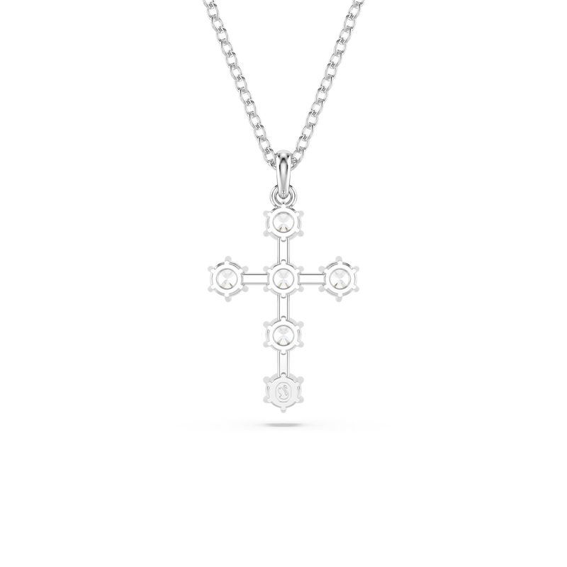 SWAROVSKI INSIGNE PENDANT, ROUND CUT, CROSS, WHITE, RHODIUM PLATED 5675576