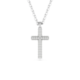 SWAROVSKI INSIGNE PENDANT, PAVÉ, CROSS, WHITE, RHODIUM PLATED 5675577