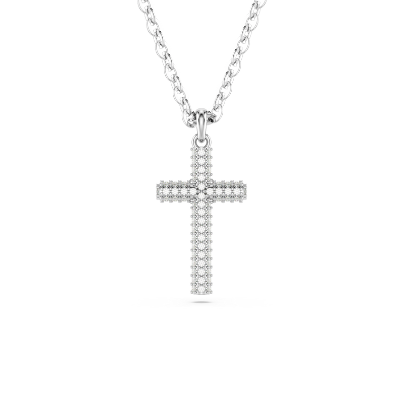 SWAROVSKI INSIGNE PENDANT, PAVÉ, CROSS, WHITE, RHODIUM PLATED 5675577