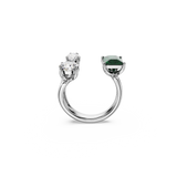 SWAROVSKI MESMERA OPEN RING, MIXED CUTS, GREEN, SILVER-TONE FINISH