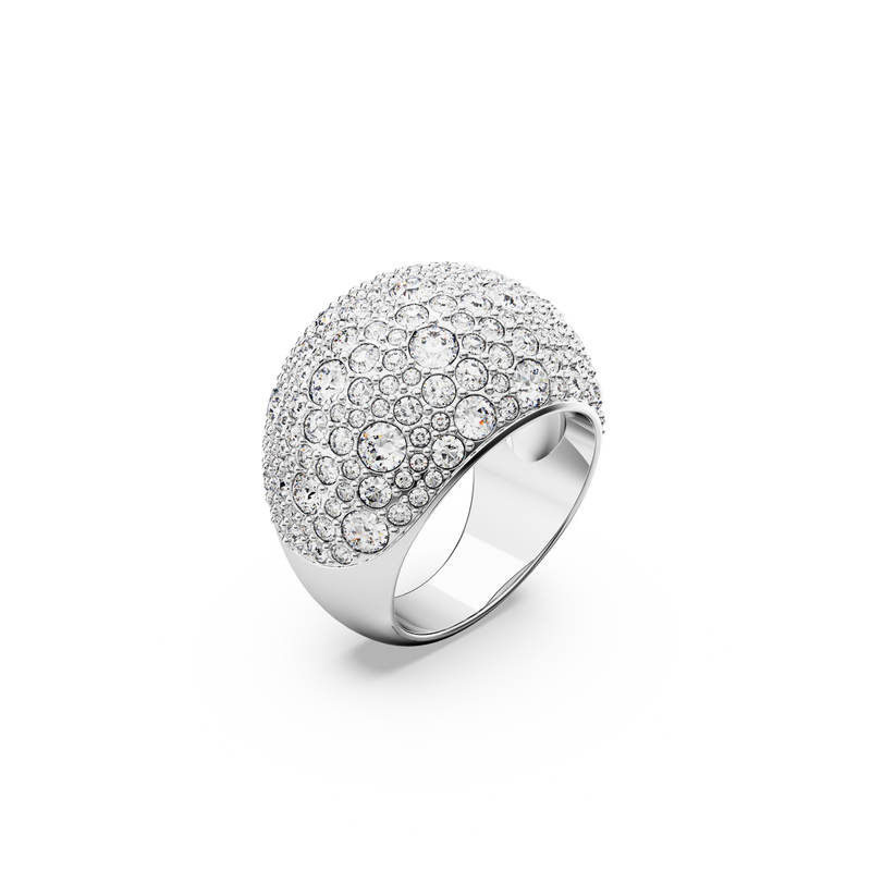 SWAROVSKI LUNA COCKTAIL RING, MOON, WHITE, RHODIUM PLATED