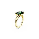 SWAROVSKI MATRIX COCKTAIL RING, RECTANGULAR CUT, GREEN, GOLD-TONE PLATED