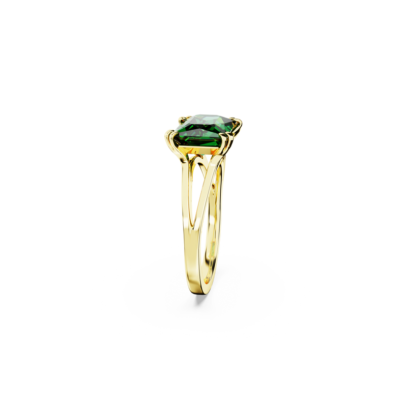 SWAROVSKI MATRIX COCKTAIL RING, RECTANGULAR CUT, GREEN, GOLD-TONE PLATED