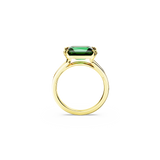 SWAROVSKI MATRIX COCKTAIL RING, RECTANGULAR CUT, GREEN, GOLD-TONE PLATED