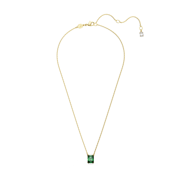 SWAROVSKI MATRIX PENDANT, RECTANGULAR CUT, GREEN, GOLD-TONE PLATED 5677141