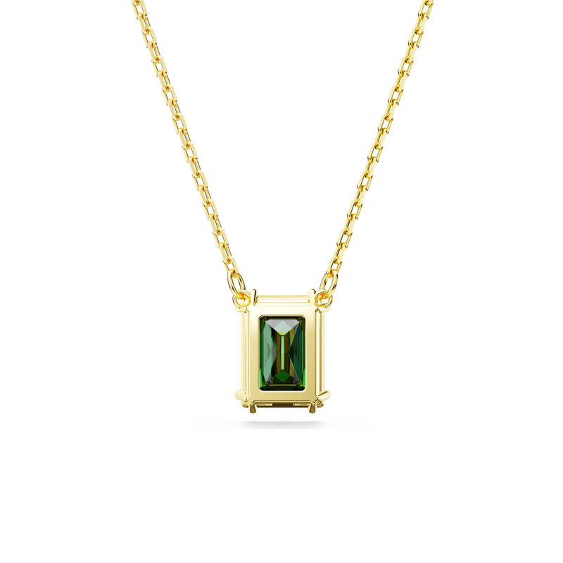 SWAROVSKI MATRIX PENDANT, RECTANGULAR CUT, GREEN, GOLD-TONE PLATED 5677141