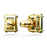 SWAROVSKI MATRIX STUD EARRINGS, RECTANGULAR CUT, GREEN, GOLD-TONE PLATED 5677142