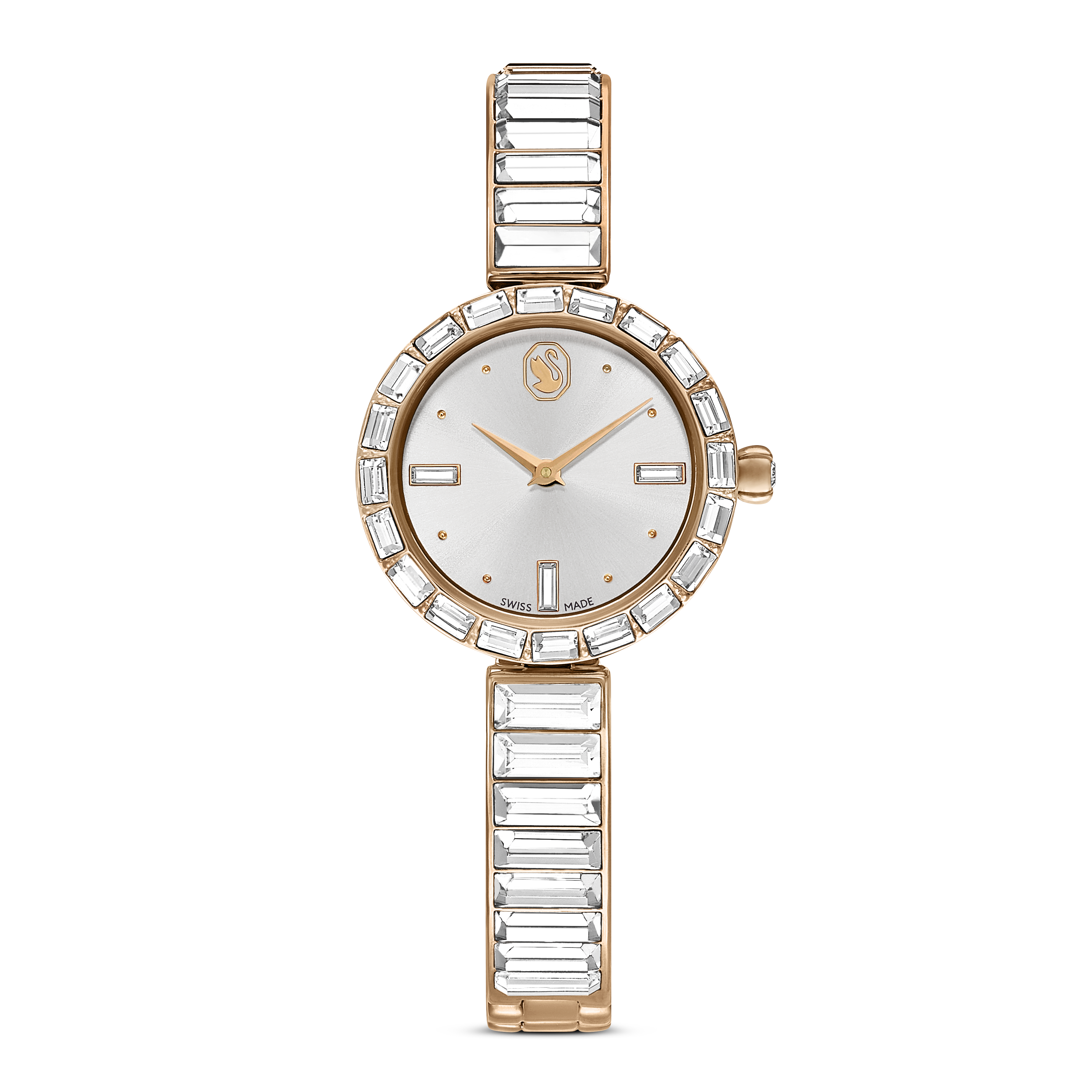 Swarovski Matrix bangle watch, Swiss Made, Crystal bracelet, White ...