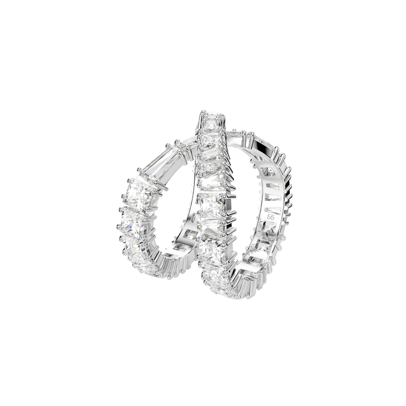 Swarovski Hyperbola ring, Infinity, White, Silver-tone finish