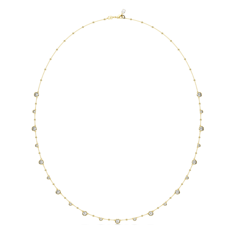 Swarovski Imber strandage, Round cut, White, Gold-tone plated 5680091 ...