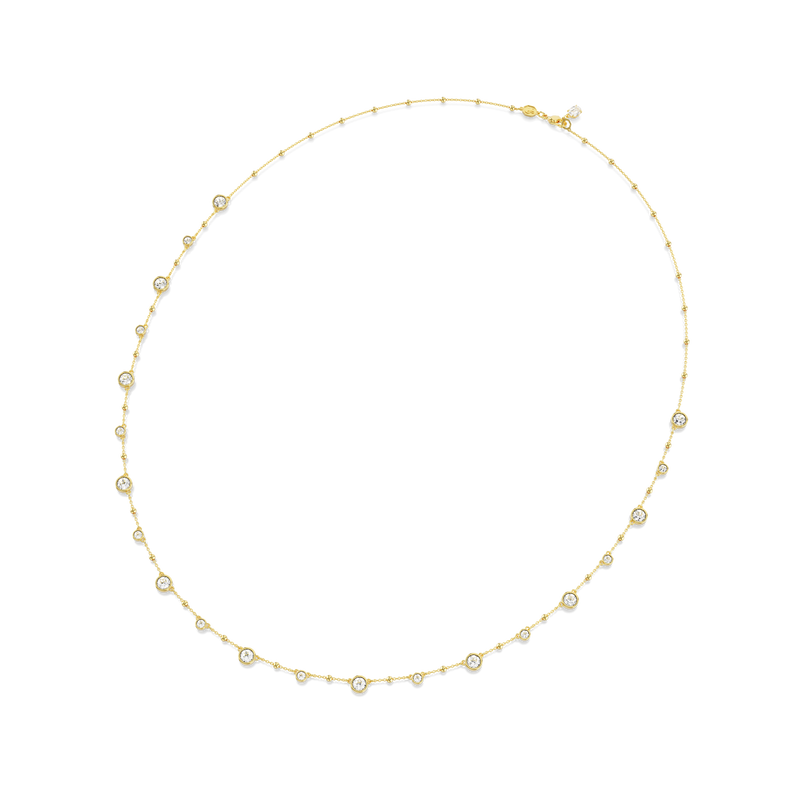 Swarovski Imber strandage, Round cut, White, Gold-tone plated 5680091 ...