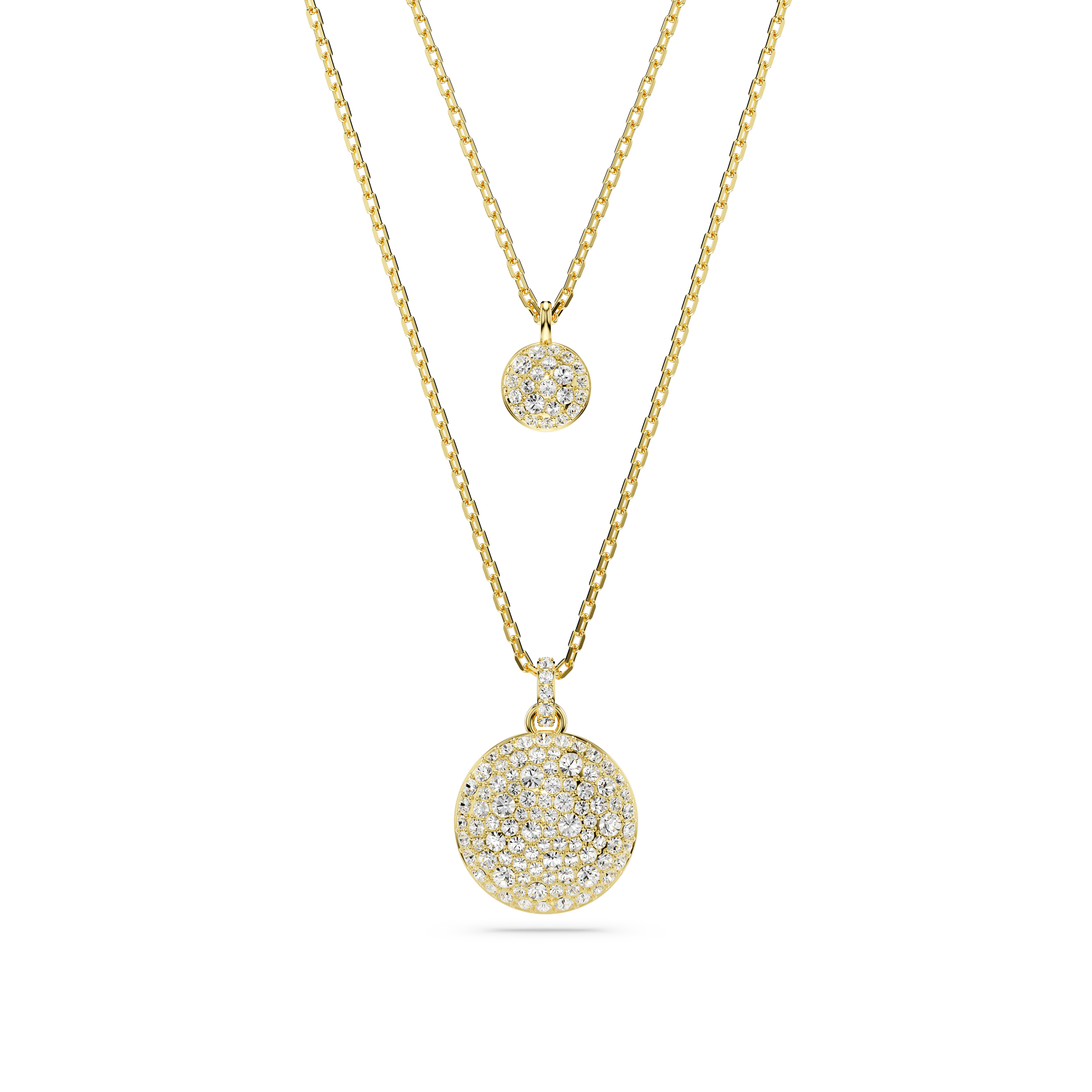 Swarovski Sublima layered pendant, White, Gold-tone plated 5683442 ...