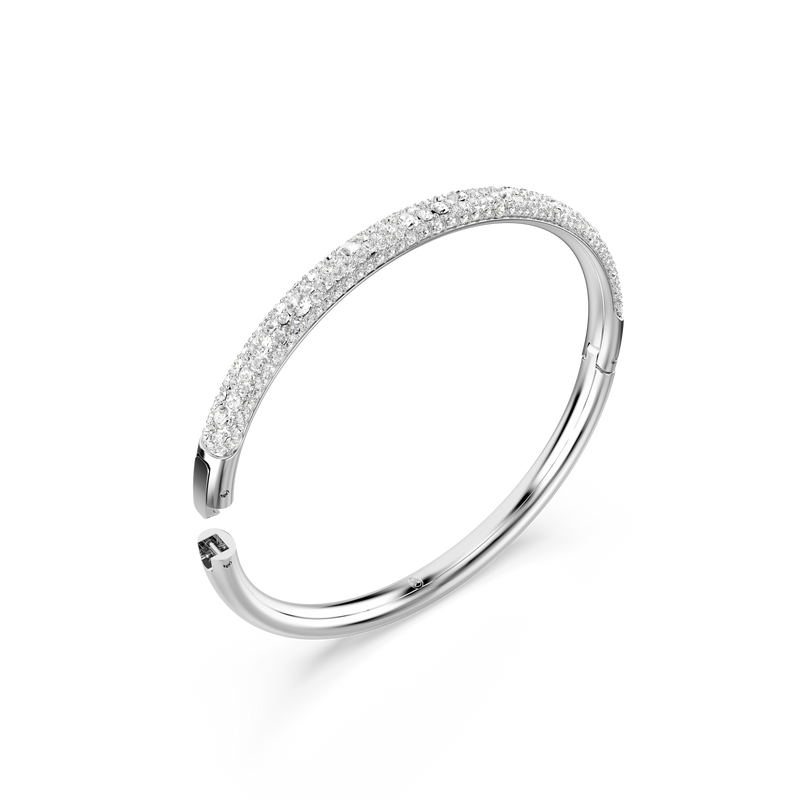 Swarovski Sublima bangle, Snow pavé, White, Rhodium plated 5684241 ...