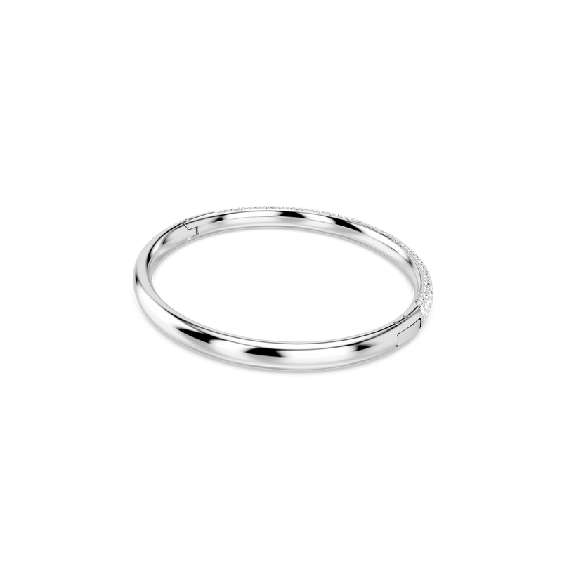 Swarovski Sublima bangle, Snow pavé, White, Rhodium plated 5684241 ...
