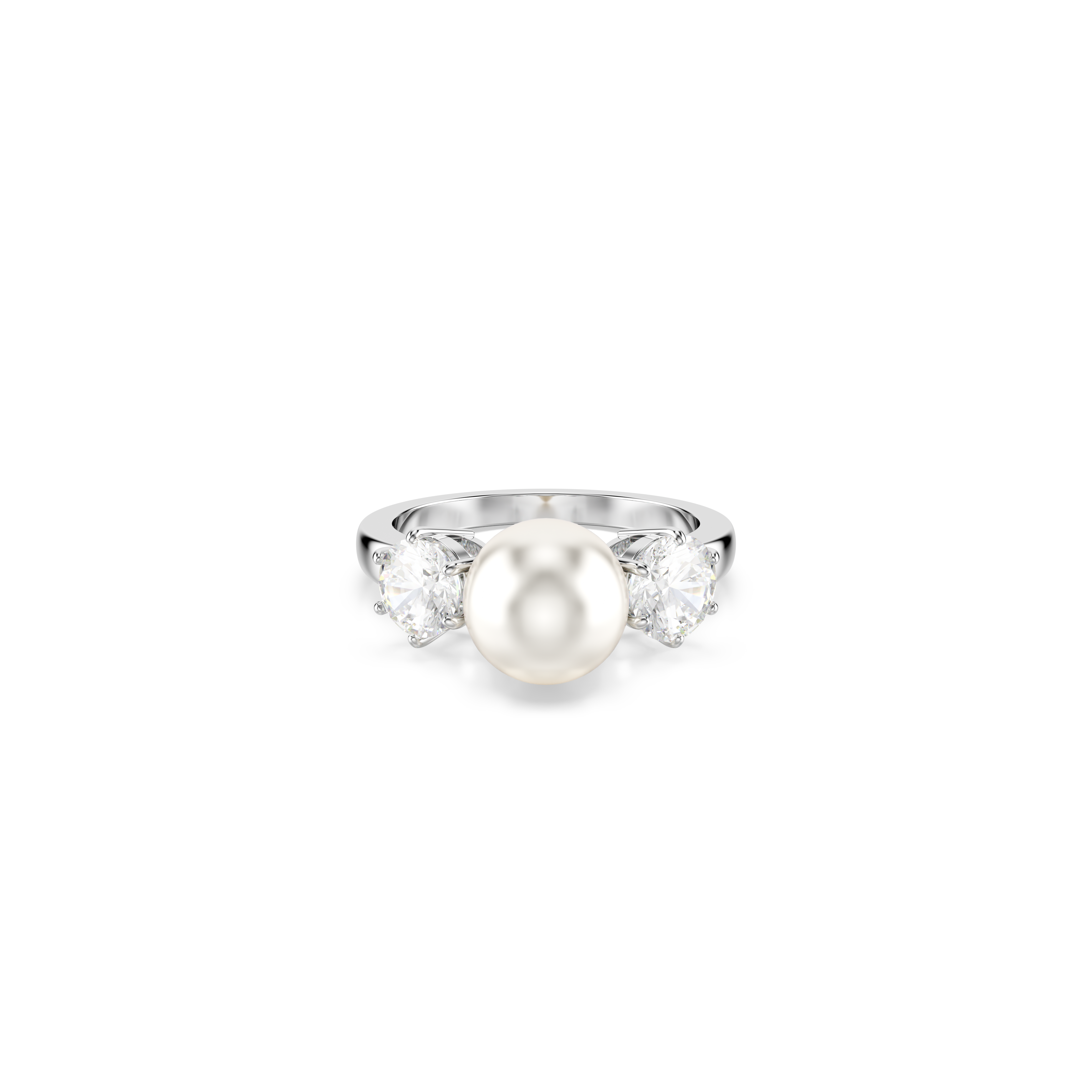 Cocktail Ring Matrix Swarovski Matrix cocktail ring, Crystal pearl, Round cut, White ...