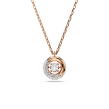 Swarovski Dextera pendant, Round cut, White, Rose gold-tone plated 5692257