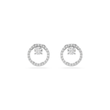 Swarovski Constella stud earrings, Round cut, White, Rhodium plated 5692262