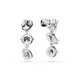 Swarovski Gema drop earrings, Asymmetrical design, Mixed cuts, Multicolored, Rhodium plated 5692406