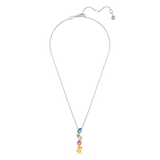 Swarovski Gema Y pendant, Mixed cuts, Multicolored, Rhodium plated 5692421