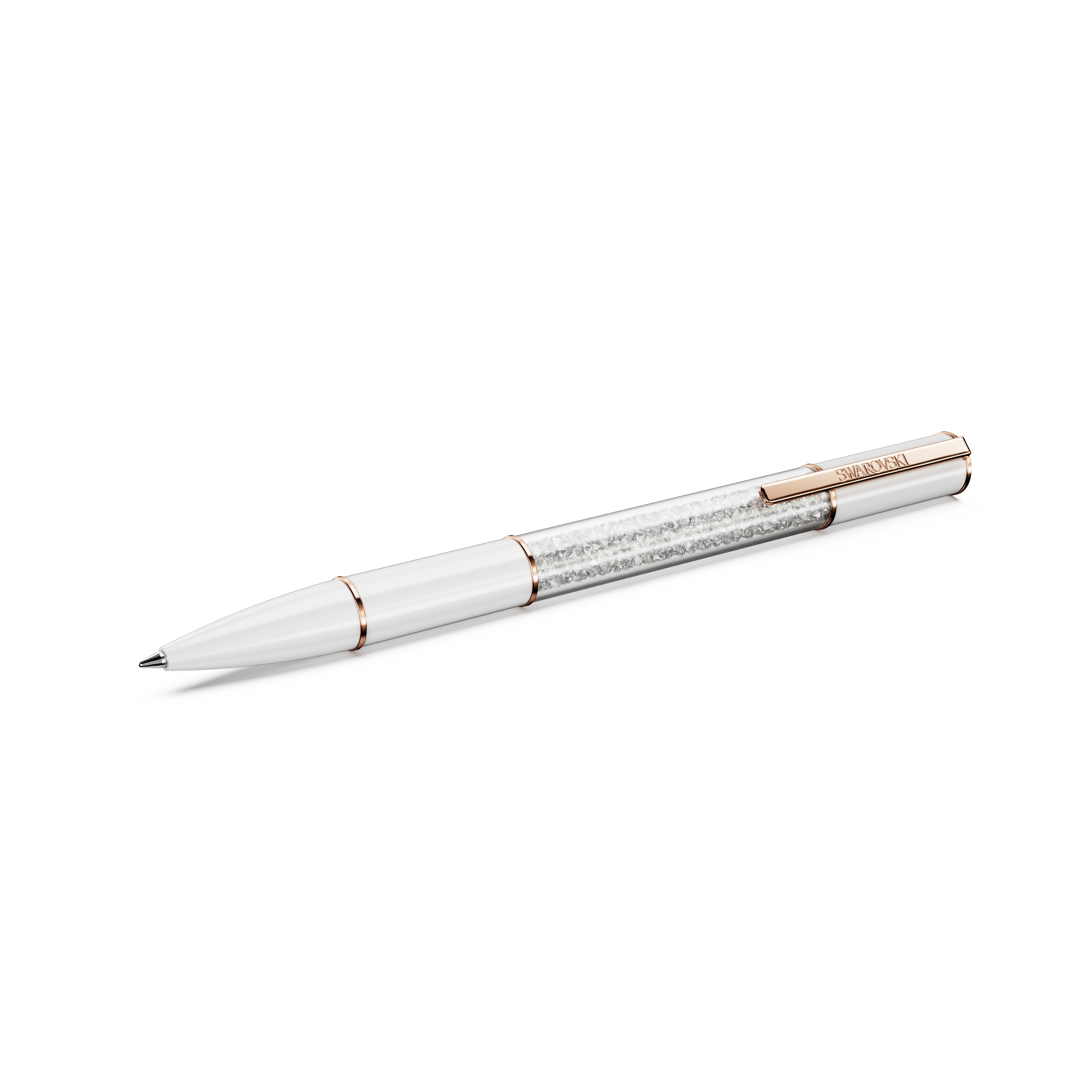 Swarovski Crystalline ballpoint pen, White, Rose gold-tone plated ...