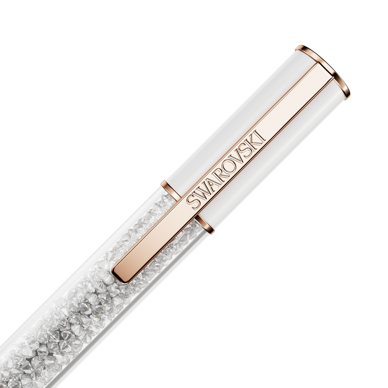 Swarovski Crystalline ballpoint pen, White, Rose gold-tone plated ...