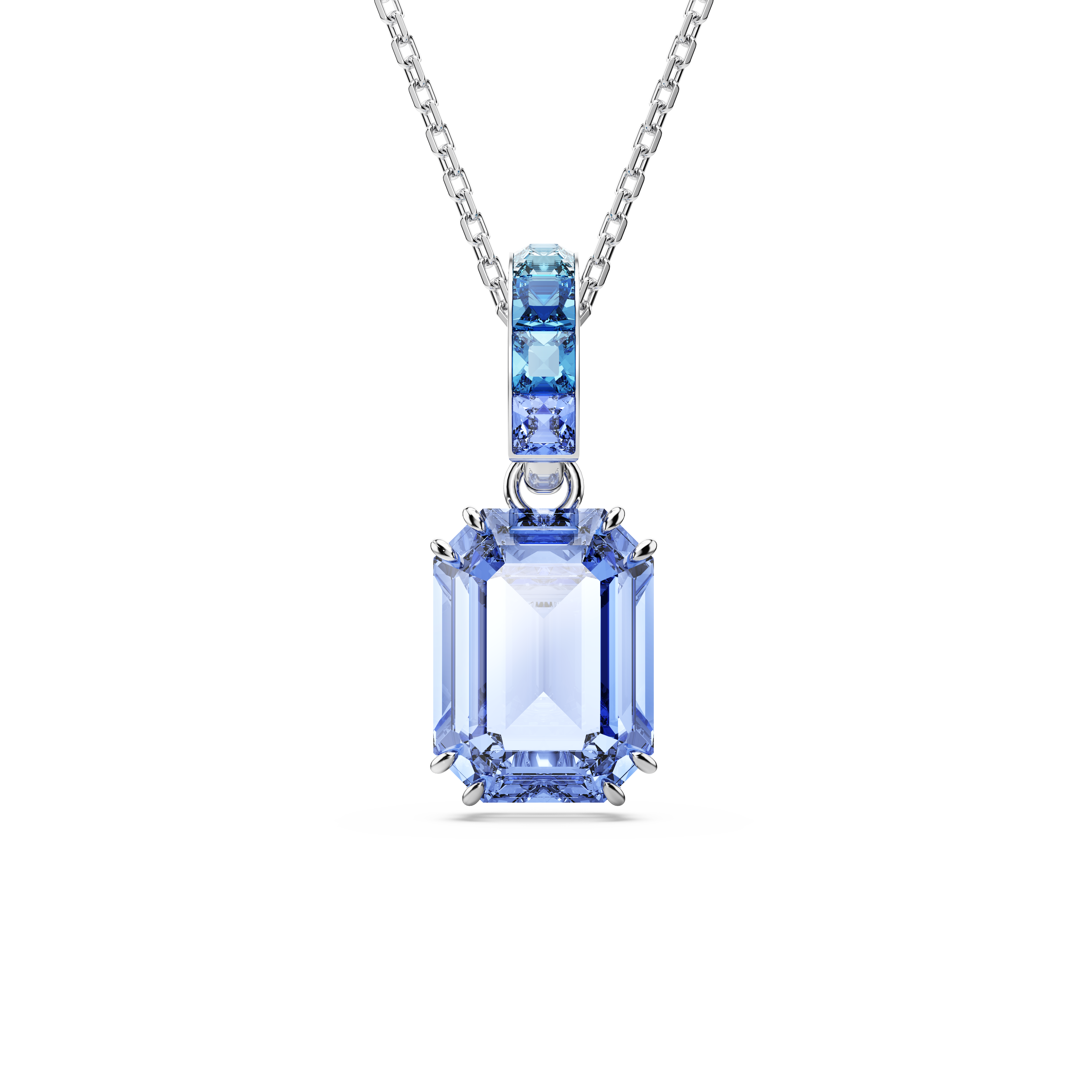 Swarovski Millenia pendant, Octagon cut, Blue, Rhodium plated 5696518 ...