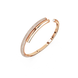 Swarovski Dextera bangle, Magnetic closure, White, Rose gold-tone plated 5700931