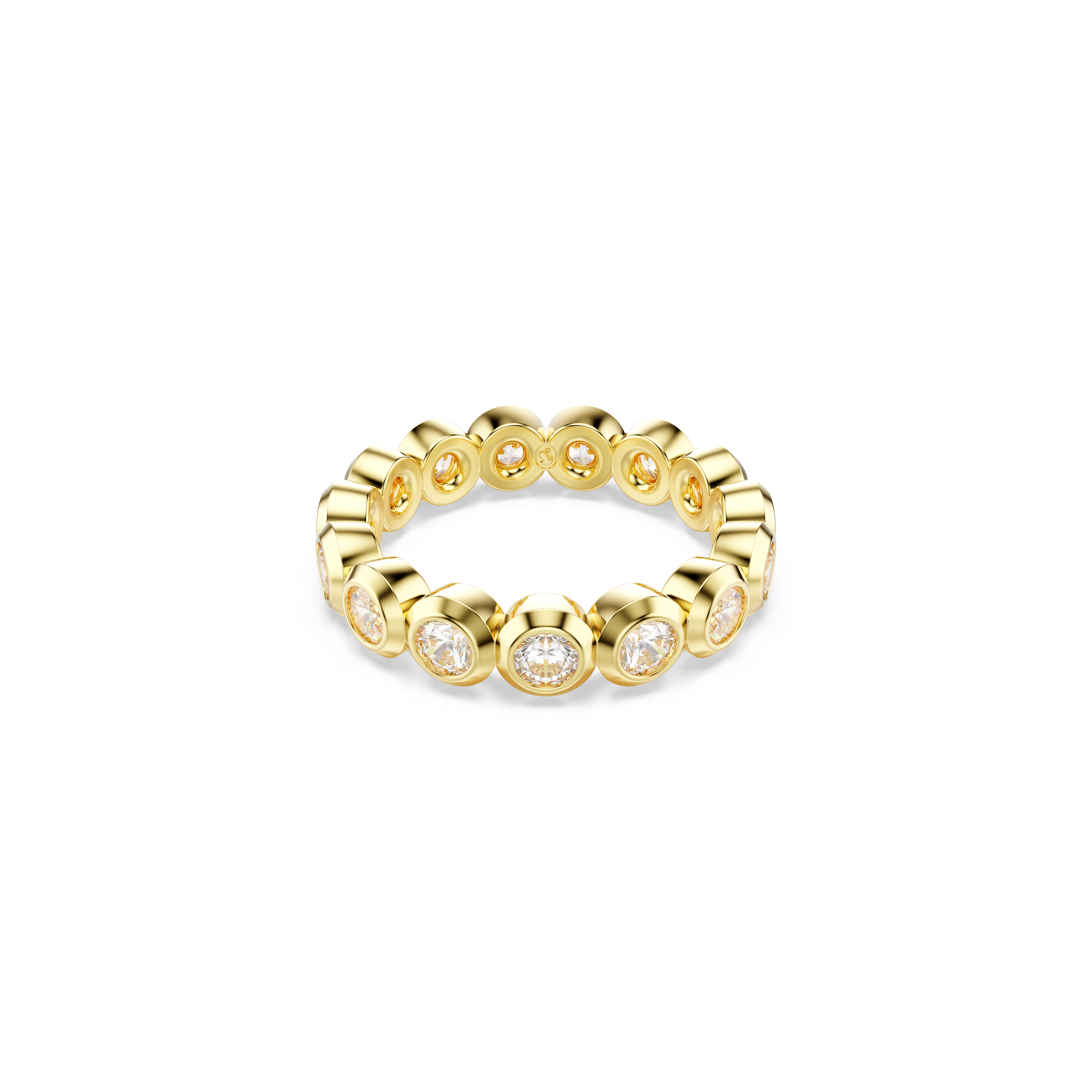 Swarovski Imber ring, Round cut, White, Gold-tone plated 5714310 ...