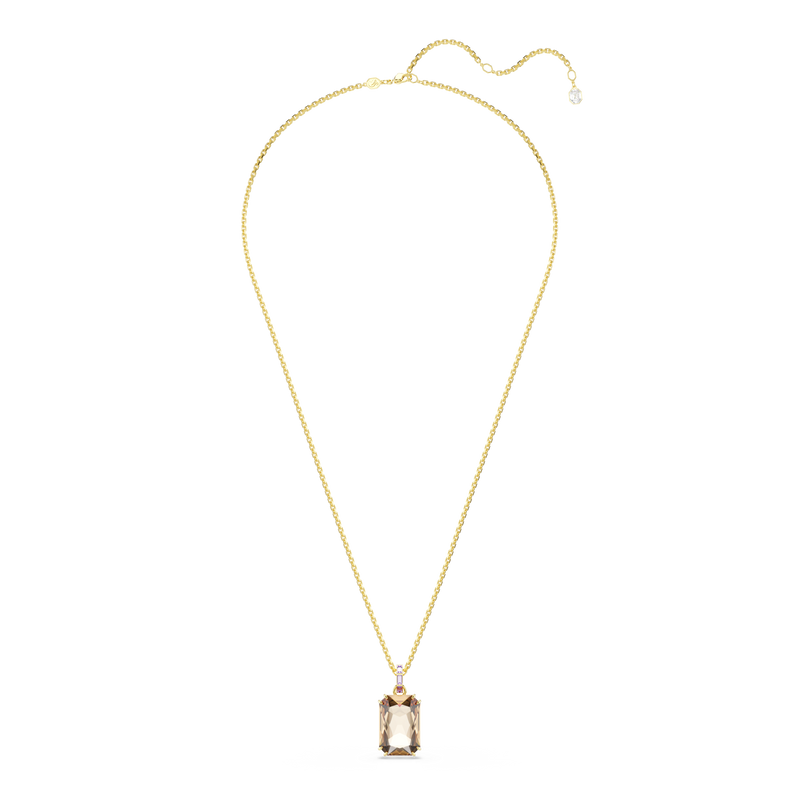 Swarovski Millenia pendant, Octagon cut, Caramel, Gold-tone plated ...