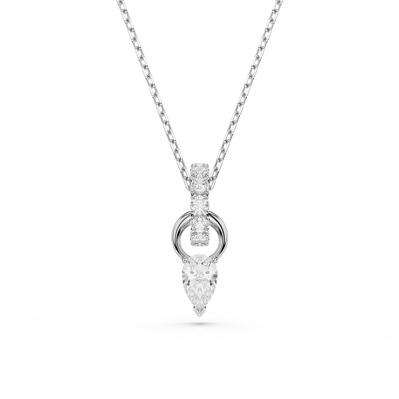 Swarovski Mesmera set, Pear cut, Round cut, White, Rhodium plated ...