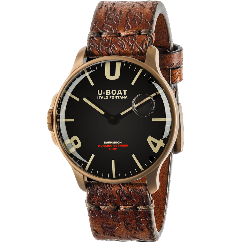 U-boat DARKMOON 44MM BLACK IP BRONZE / LEATHER STRAP '8467