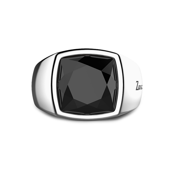 Silver Ring with Large Natural Onyx