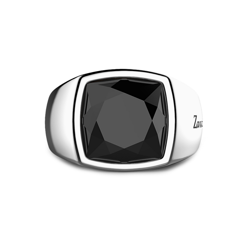 Silver Ring with Large Natural Onyx