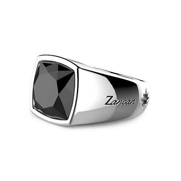 Silver Ring with Large Natural Onyx