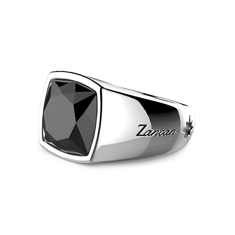 Silver Ring with Large Natural Onyx