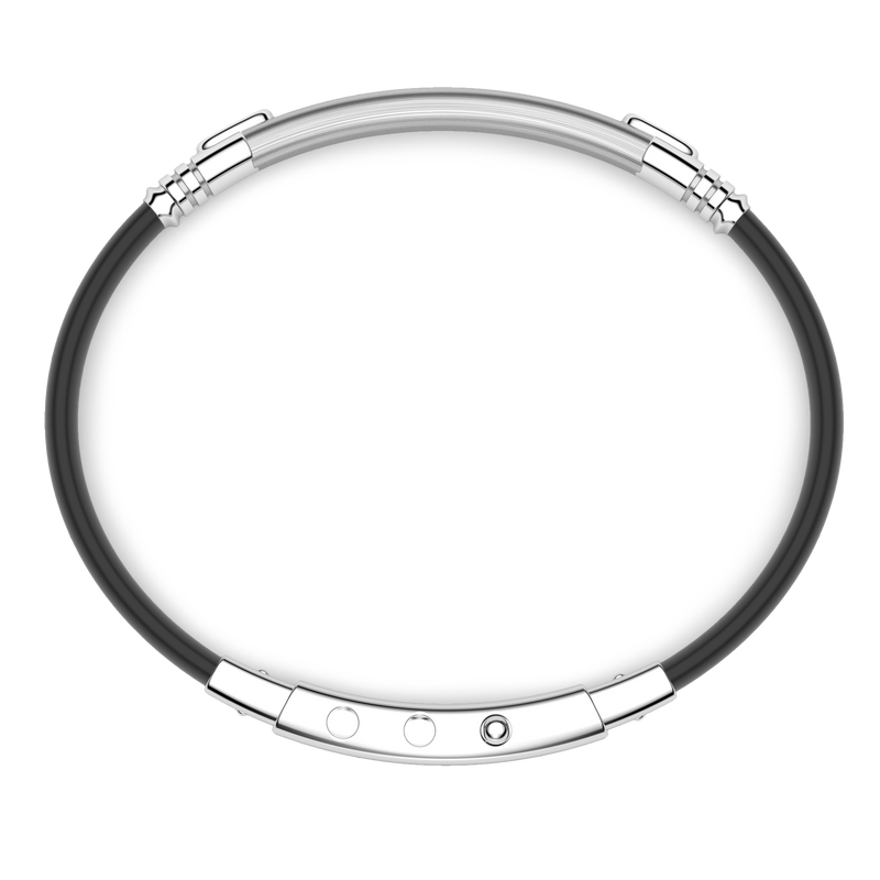 Black Silicone & Silver Bracelet