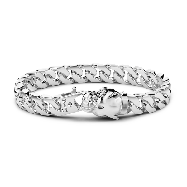 Panther Head Silver Bracelet
