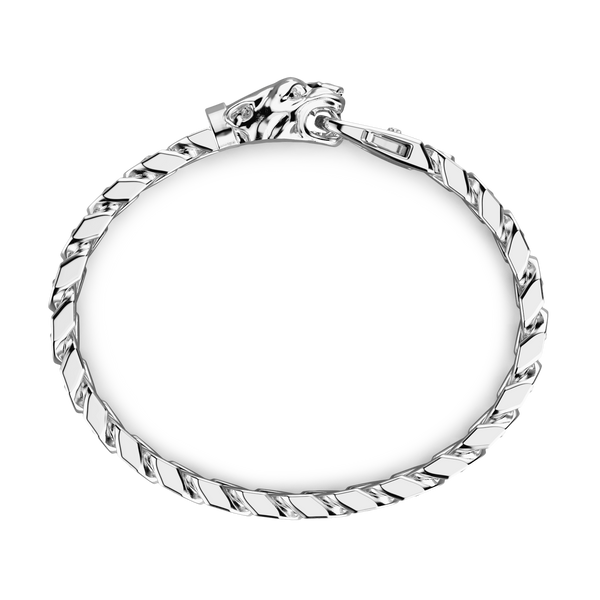 Panther Head Silver Bracelet