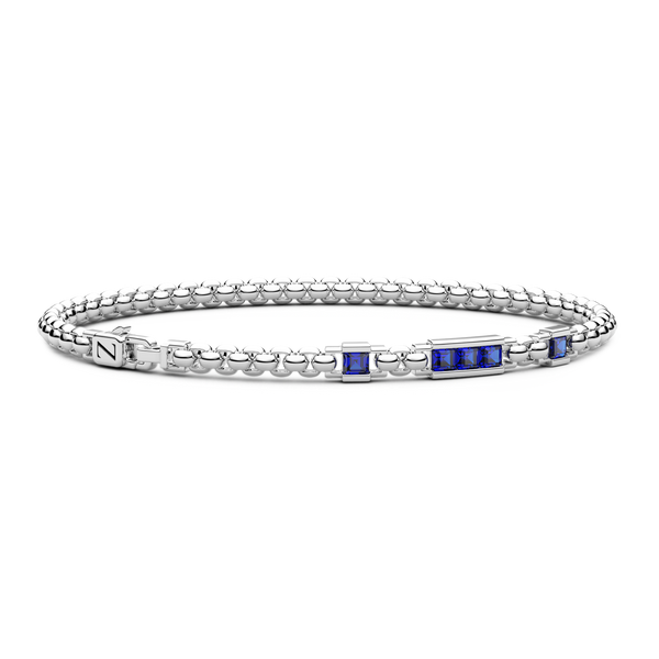 Silver Bracelet with Blue Stones
