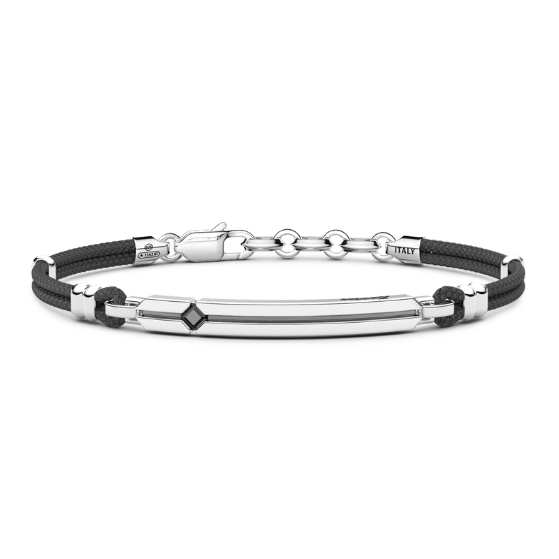 Black Kevlar Bracelet with Black Stone