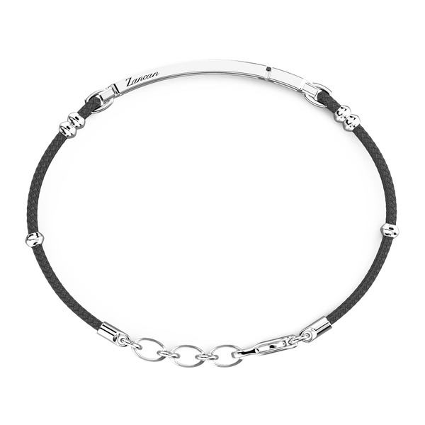 Black Kevlar Bracelet with Black Stone