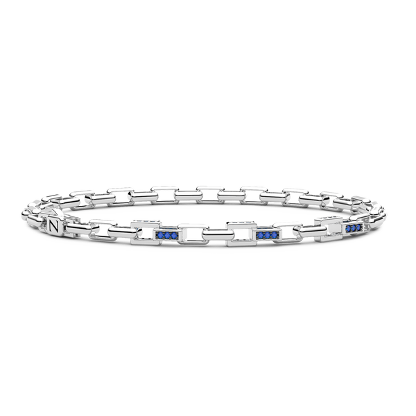 Silver Bracelet with Blue Stones