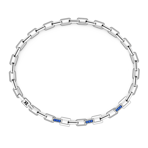 Silver Bracelet with Blue Stones