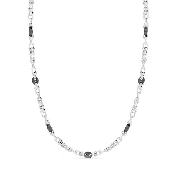 Chain Necklace in Silver and Ceramic
