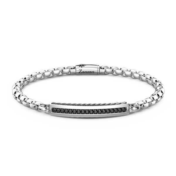 Venetian Silver & Black Stones Bracelet